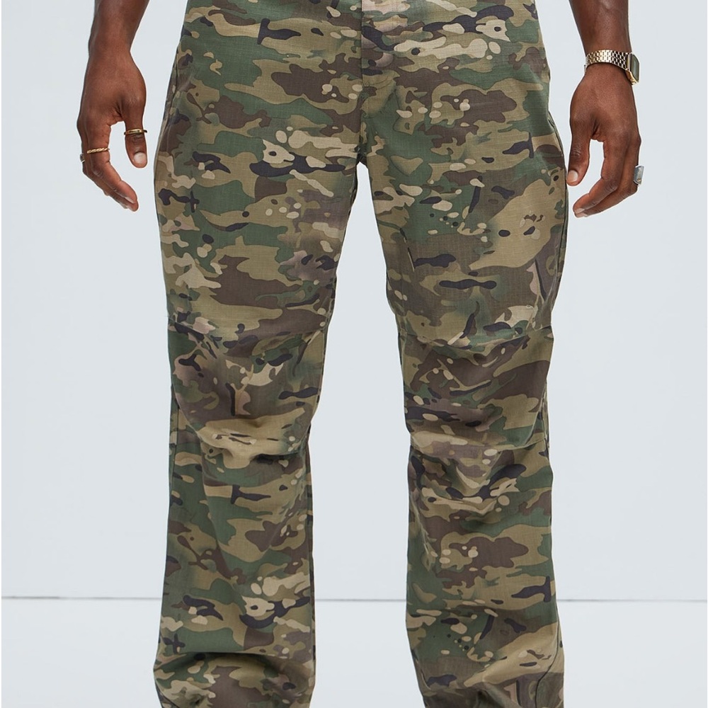 Fashion Nova Camouflage Pants Olive Green Brown Tan